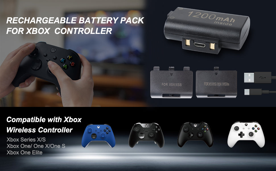 TUNROP Rechargeable Battery Packs for Xbox One/Xbox Series X